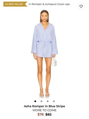Asha Light Blue Striped Button Romper